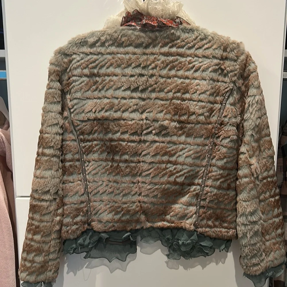 Ellie Tahari Rabbit Fur Jacket S/P - Picture 4 of 6